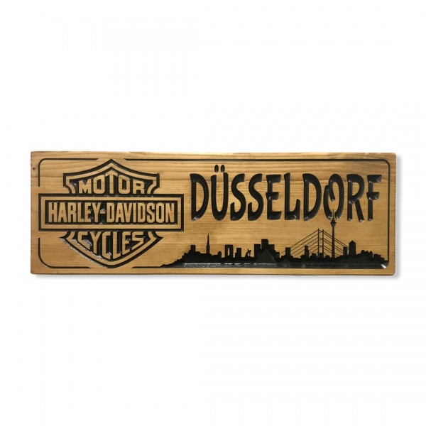 Holzschild - Harley-Davidson Düsseldorf